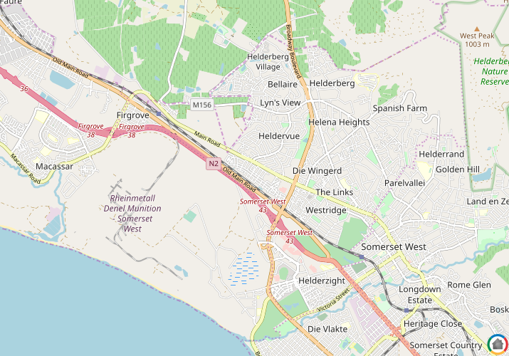 Map location of Schonenberg Estate